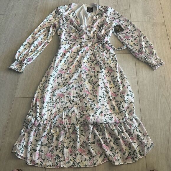 Sage Collective Flowy Ls Floral Print A Line Dres size 2 - Picture 1 of 7